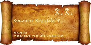 Koszoru Kristóf névjegykártya