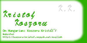 kristof koszoru business card